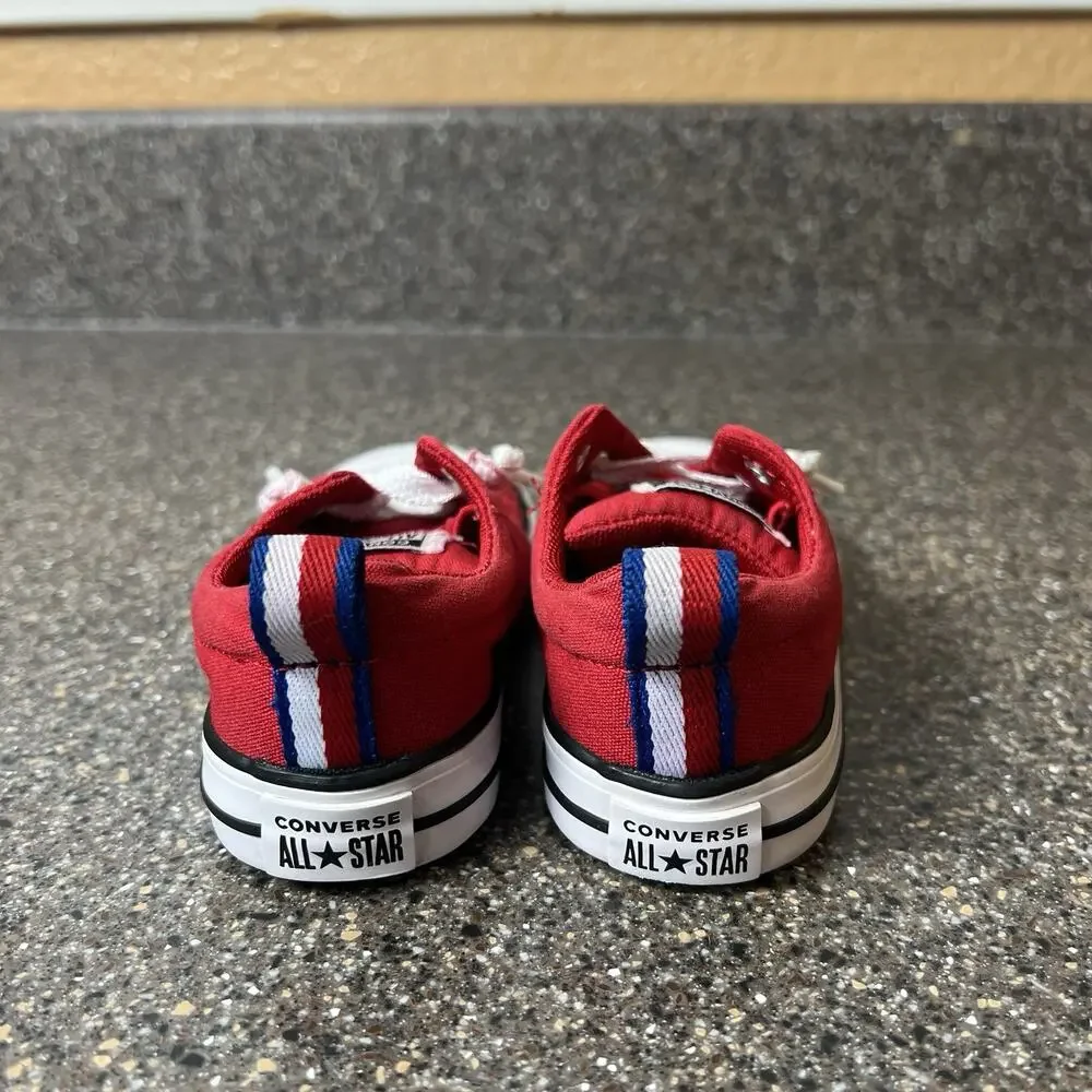 Converse All Star Kids Toddler Infant 6 Red Canvas Sneaker Slip On Low Top Shoes